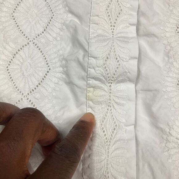 Chloe Cotton Embroidered Button Down Shirt White Long Sleeve Top Size 46 14 US - Picture 10 of 11